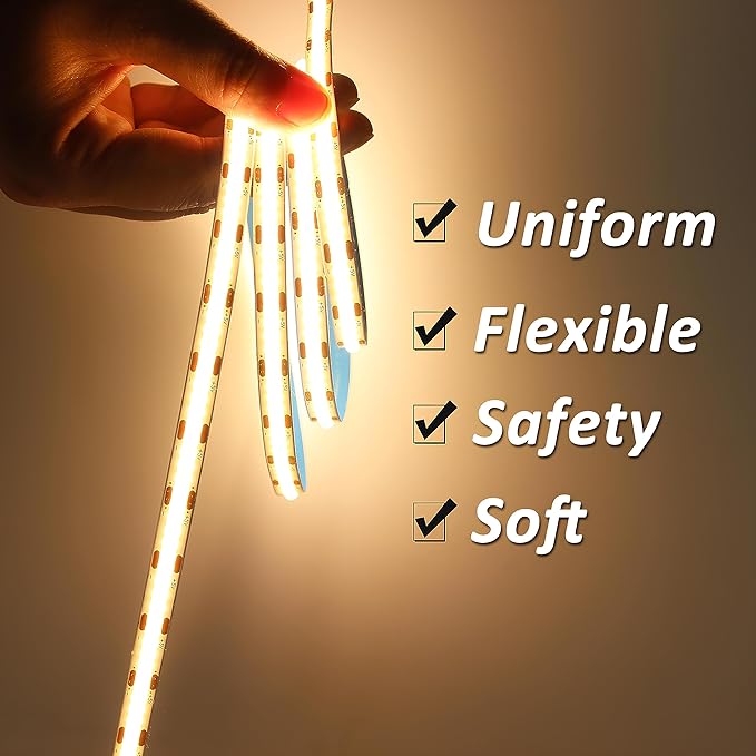 UVTaoYuan Led Strip Lights 5V USB 320 LEDs 2Pack Short COB LED Strip Light 3000K Warm White Not Dimmable Flexible Small led for Home DIY Lighting Room Decor TV Lights Indoor Use (3.28FT/1M*2)