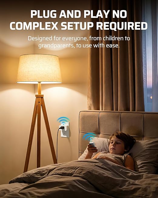 DEWENWILS Remote Control Outlet, Wall Mounted Wireless Light Switch, 2 Independent Control Sockets Electrical Remote Outlet Switch for Lamps, Fans, Household Appliance, No Wiring,100 Ft Range