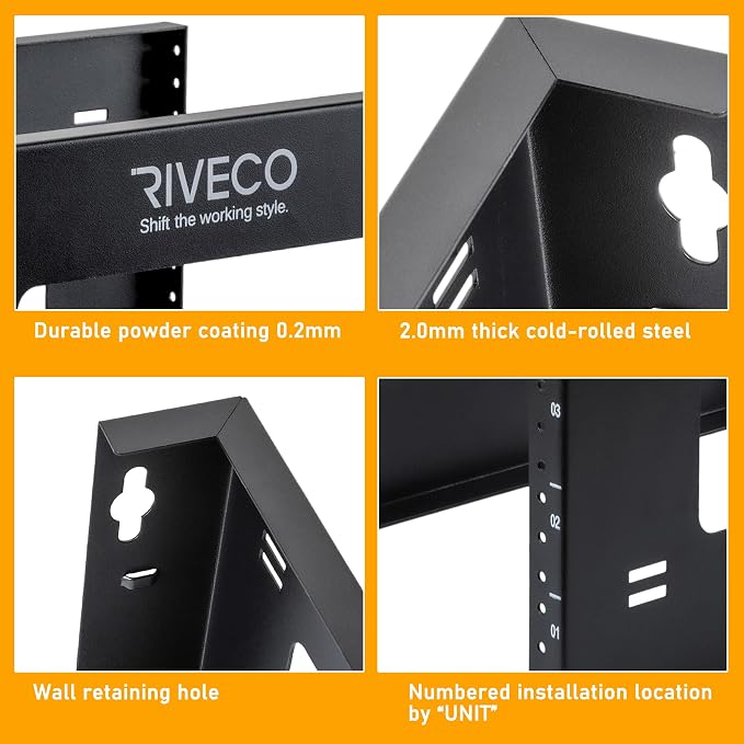 RIVECO 8U Desktop & Wall Mount Rack Assembly Free Seperated 2 Pieces Firm - Image 3