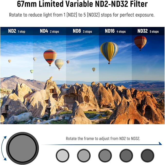 NEEWER 67mm Variable ND Filter Set Compatible - Image 3