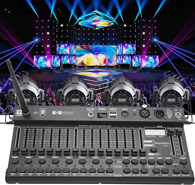 Ygybeyond Wireless DMX 384Controller,384-channel, DMX512, Controller, Dmx-384 Contooller, Stage Lighting Equipment & Accessorie For Dj, Ktv, Large Concert, DMX Light Controller (384 channel DMX-384)