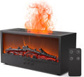 Fireplace Flame Air Diffuser Humidifier,7 Colors Aromatherapy Essential Oil Diffuser, Ultrasonic Aroma Humidifier with Remote Control & Timer for Bedroom, Home, Office, Yoga (Black)