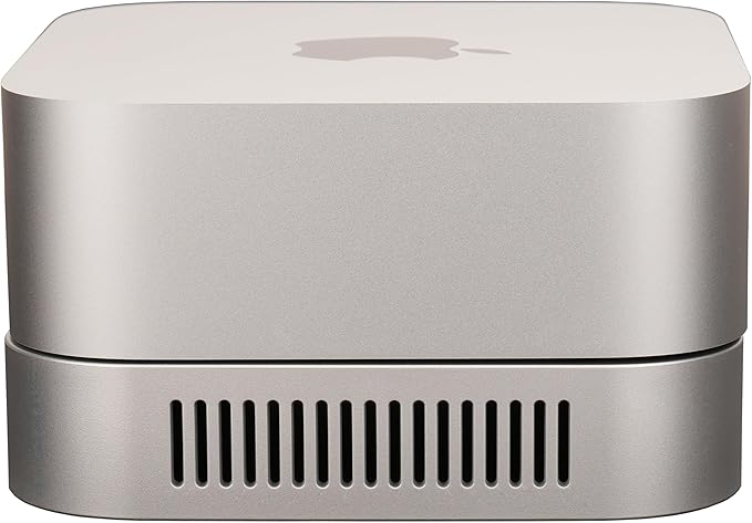 Psitek Mac mini M4 Stand, Silver Holder for Mac mini 2024-2026 Ventilation Heat Dissipation Cooling Desk Mount Accessories