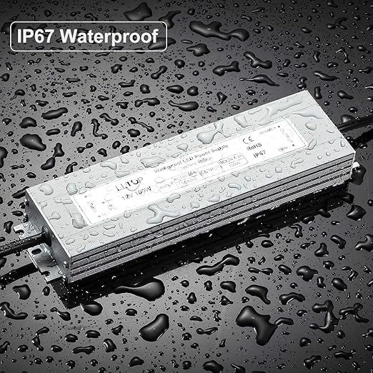 LLTOP LED Driver 100 Watts Waterproof IP67 Power Supply AC100-264V to 12V DC 8.3A Low Voltage Transformer Ultra Thin Adapter for Outdoor LED Lights, Computer Project