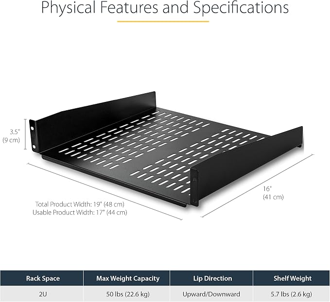 StarTech.com 2U Server Rack Shelf - Image 2