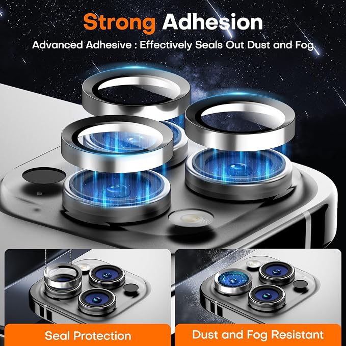 for iPhone 16 Pro/iPhone 16 Pro Max Camera Lens Protector, Tempered Glass - Image 2