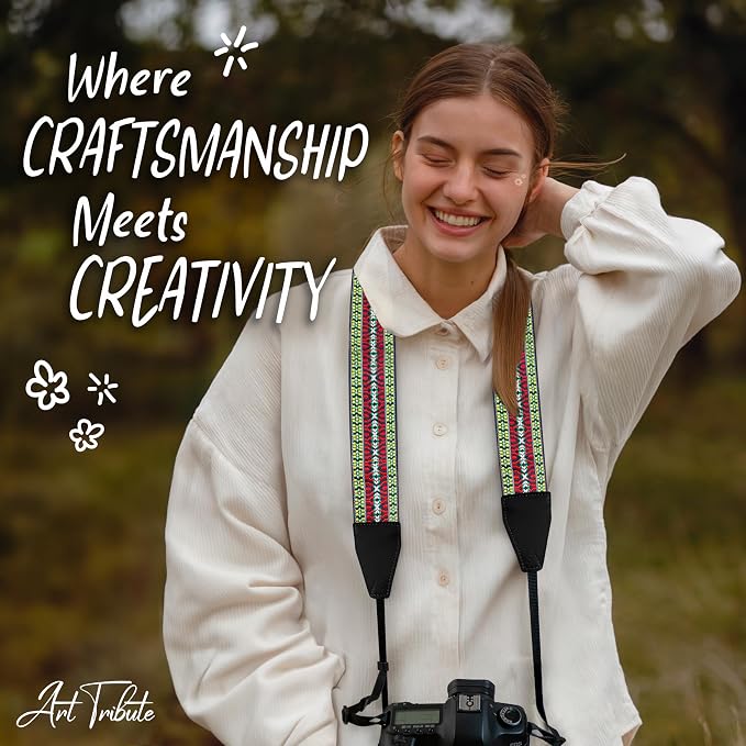 Art Tribute Camera Strap For Photographers Padded Universal Fit Neck Shoulder & - Image 8