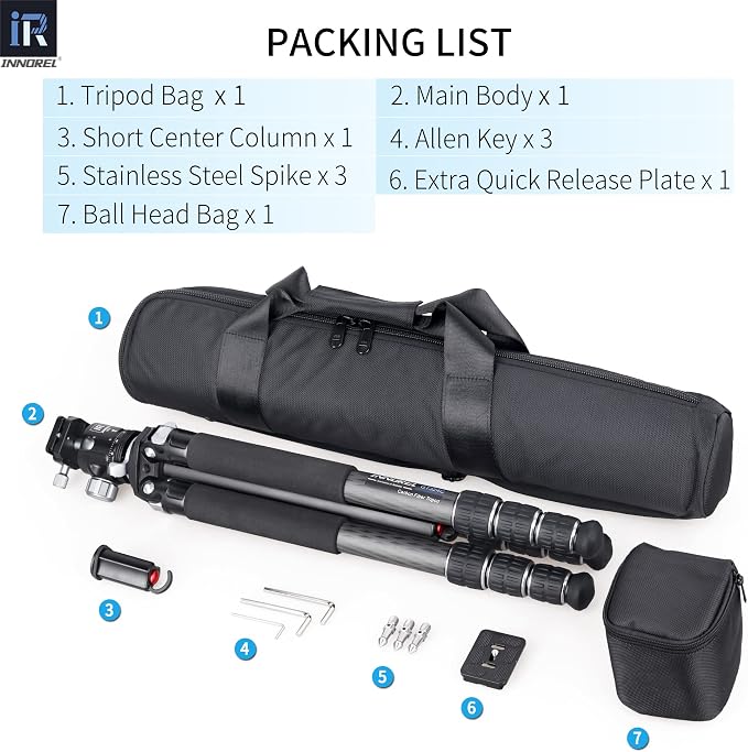Carbon Fiber Camera Tripod-INNOREL GT324C Professional Compact Shooting Tripod - Image 7