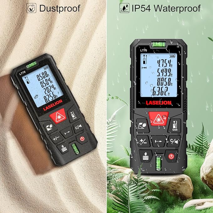 LT70 Laser Measure, 229ft/70m Laser Measurement Tool, - Image 7