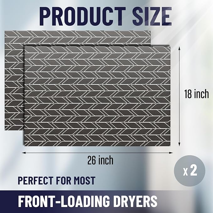 Teenyyou 2 Pcs 26" x 18" Dryer Top Protector Mat, Washer and Dryer Topper, Non Slip Waterproof Machine Cover Dust Proof Quick Drying Topper Pad for Laundry and Kitchen (Classical)