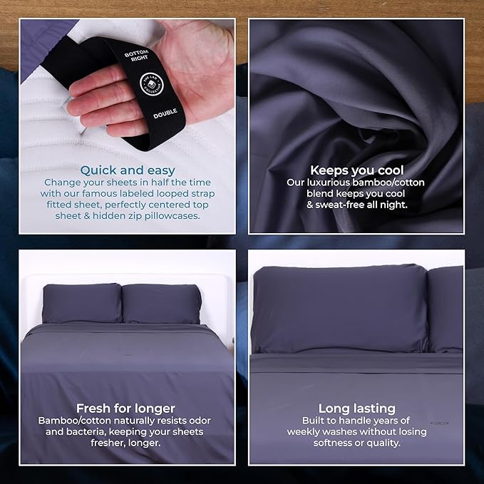 THE LAD COLLECTIVE 3.0 Bedding Set California King Size 4 Pieces Premium Bed Set with Fitted Sheet, Top Sheet, and 2 Pillowcases, Yosemite