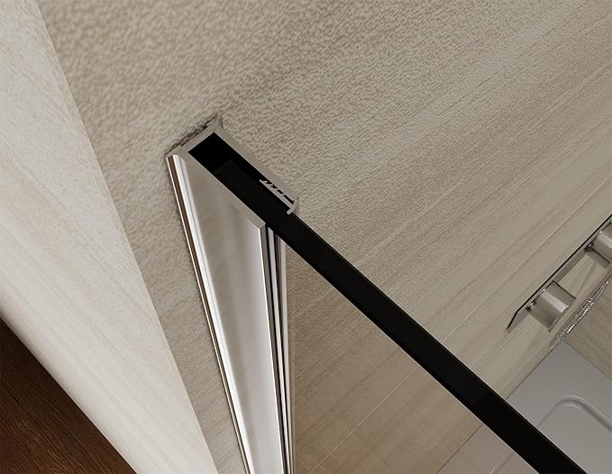 Pivot Swing Shower Door, Adjustable Width 58.9-60" W x 74" H Semi-Frameless Shower Glass Door with 5/16 in (8mm) Clear SGCC Tempered Glass with Nano Easy-Clean Coating (Chrome)