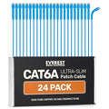 Everest Ultra Slim Cat6a Ethernet Patch Cables 1ft Blue by EverestMediaSolutions