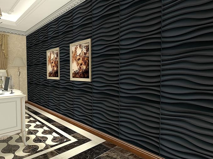 Art3d PVC Wave Panels for Interior Wall Decor, Antique Copper Textured 3D Wall Tiles, 19.7" x 19.7" (12-Pack)