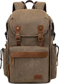 Vintage Canvas Camera Backpack for DSLR/Mirrorless & Drone, Waterproof by Tuceng