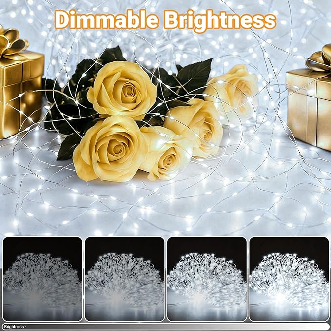 litogo 3 Pack Fairy Lights Battery Operated with Timer, 33FT 100LED Twinkle String Lights USB-C Powered 8 Modes Dimmable for Indoor Bedroom Centerpiece Wedding Classroom Dorm Christmas Decorations