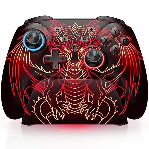 ELISWEEN Wireless Gaming Controller with Charging Dock for PC| Hall Effect Joystick & 1000Hz Polling | Programmable Back Buttons, RGB, Turbo, Gyro | Compatible with Switch/Switch 2, Android, iOS