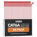 Everest Ultra Slim Cat6a Ethernet Patch Cables 7ft Red by EverestMediaSolutions