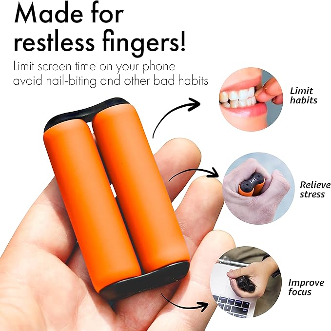 ONO Roller - Handheld Fidget Toy for Adults | Help Relieve Stress, Anxiety, Tension | Promotes Focus, Clarity | Compact, Portable Design (Orange, Junior Size - ABS Plastic)