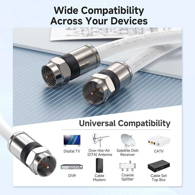 Cable Matters 3-Pack RG6 Coaxial Cable - 15ft - Image 3
