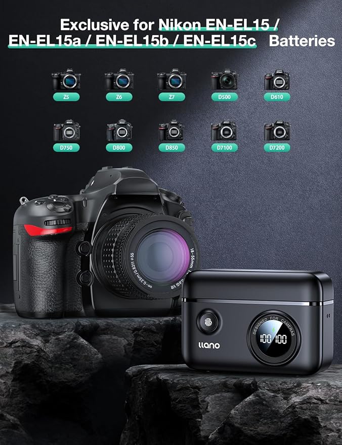 llano CS2 2-Pack EN-EL15C Batteries and 18W Fast Dual USB Charger - Image 5