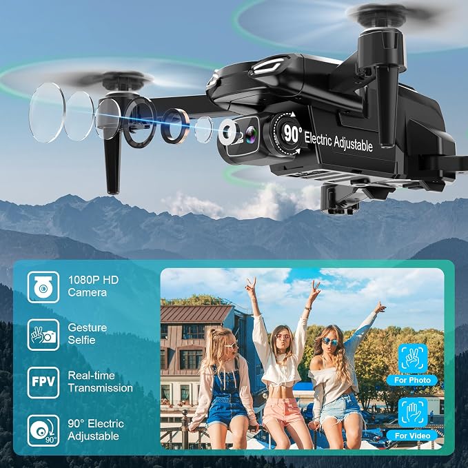 Drone with 1080P Camera, Foldable Remote Control Quadcopter - Image 2