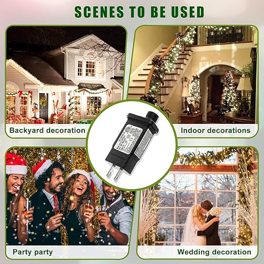 SIGANDG 12V 15W LED Transformer Replacement Class 2 Power LED Controller with 8 Modes Supply for Christmas String Light Inflatable Decorations IP44 Waterproof Low Voltage Transformer(2 Pcs)
