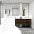Dundee Deco Faux Marble Wall Panels - 2 ft X 4 ft - Glossy, Waterproof Indoor Wall Cladding - Off-White, Grey Veins - Set of 4 - Covers 31 sq ft