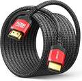 JSAUX HDMI Cable 2.1 25FT 2-Pack 48Gbps 8K & 4K Ultra High Speed Cord eARC by JSAUX