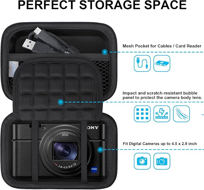 Lacdo Camera Carrying Case for Sony RX100 VII/ RX100 VI/ RX100 V/ RX100 IV/ - Image 2