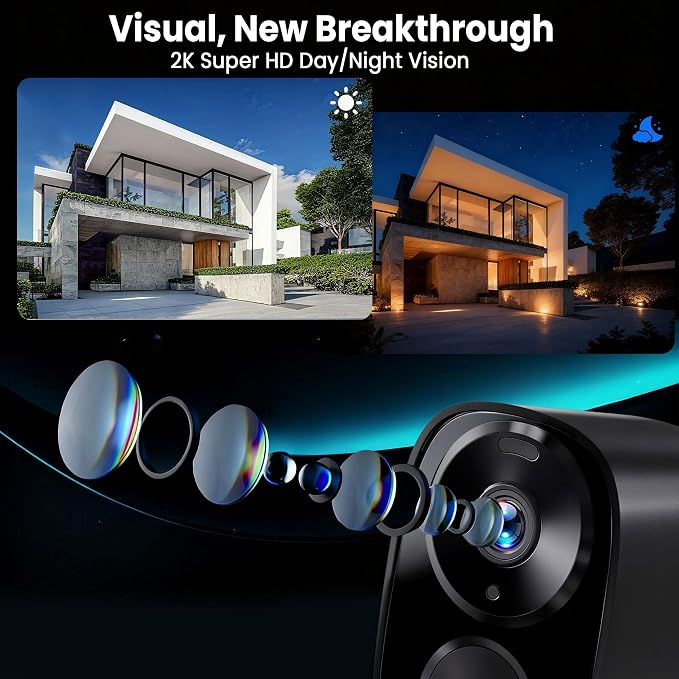 2026 Upgraded 2K Security Cameras Wireless Outdoor, Free Cloud & SD Storage - Image 2