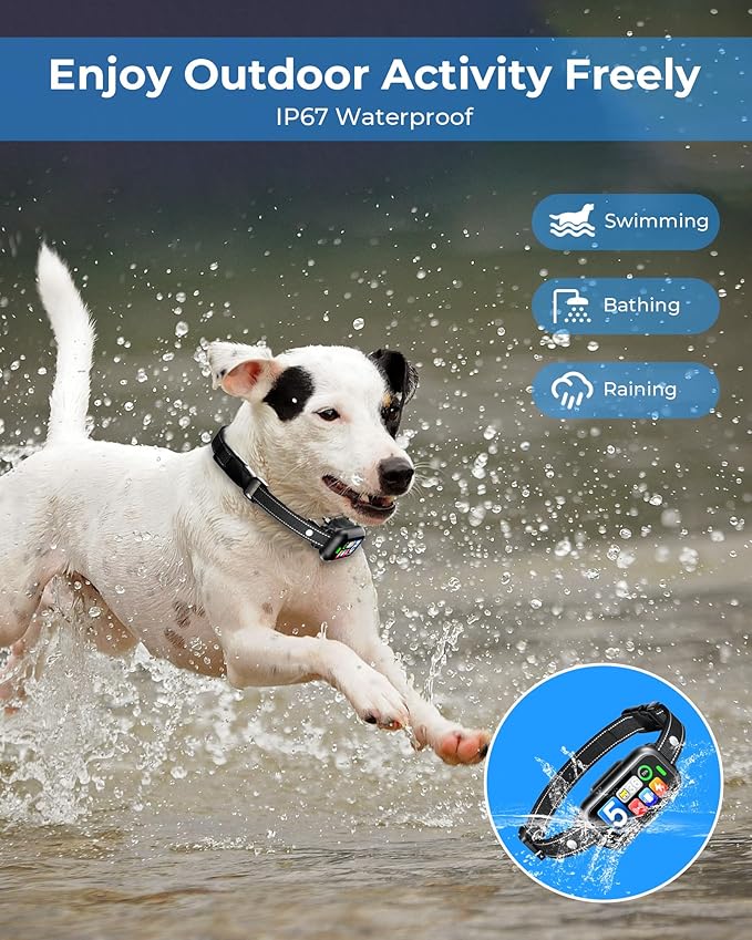 Dog Bark Collar 1-Second Quick Bark Stopping, Smart Humane Training Collar with Beep Vibration & Shock, Rechargeable Ultra-Light, IP67 Waterproof, 5 Adjustable Sensitivity for Small/Medium/Large Dogs