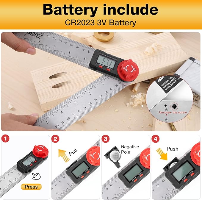UNIPEC Digital Angle Finder Protractor, Angle Finder Ruler,Stainless steel 7inch 200mm 7inch/200mm, Angle Measuring Tool for Woodworking,Carpenter,Construction,DIY Measurement (Stainless Steel)