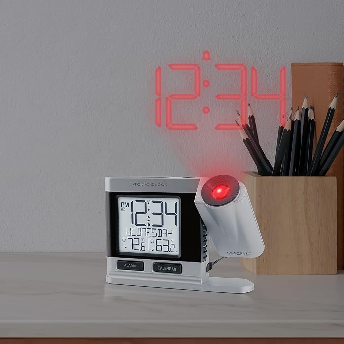 La Crosse Technology 616-12667-INT Silver Atomic Projection Alarm Clock - Image 5