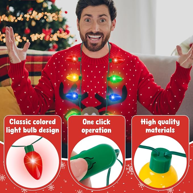 Blowata 6PCS Christmas Light Necklace, Christmas Accessories - Image 3