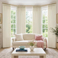 Cream Beige Pinch Pleated Linen Curtains 90 Inch 4 Panels Set by Twodrapes