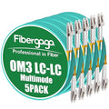 Fibergaga 5Pack-0.5M(1.6ft) OM3 LC to LC Fiber Patch Cable, Multimode 50/125µm 10G/40G, OD-2.0mm Fiber Optic Cable Duplex