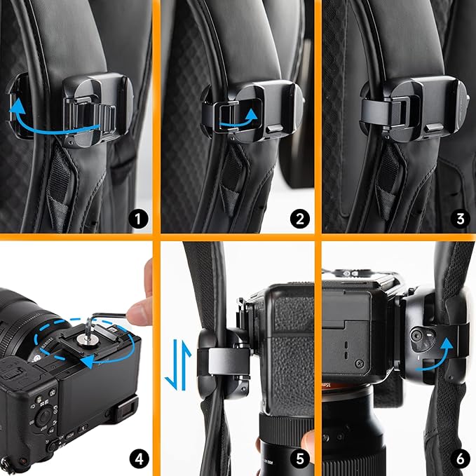 PGYTECH Beetle Camera Clip with Plate Quick Release System for Sony, Nikon, Fuji, DSLR Action Camera Backpack Cameras Strap Mount (for Camera)