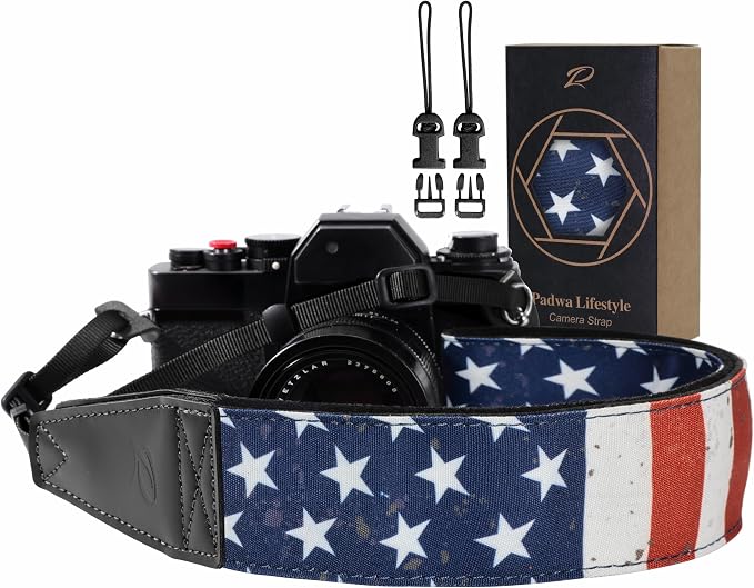 Padwa Lifestyle American Flag Print Camera Strap by PadwaLifestyleCameraStrap