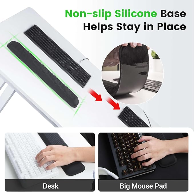 Mekass TKL Keyboard Wrist Rest, Super Soft Memory Foam Ergonomic Computer Wrist Support Pad, Comfortable Desk Wrist Cushion, Laptop Keyboard Arm Hand Rest for Wrists Pain Office Gaming Typing (Black)