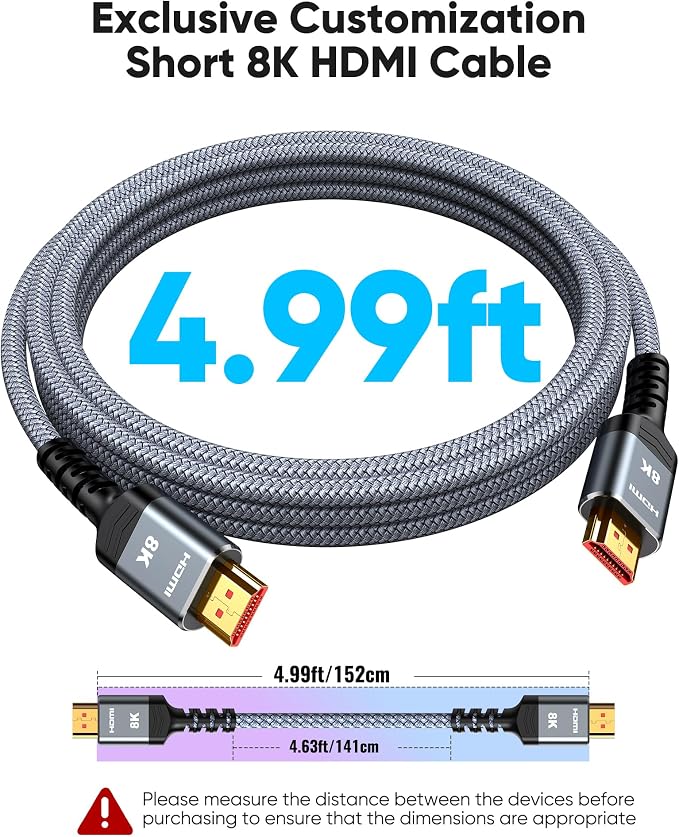 Highwings 10K 8K 4K HDMI Cable 48Gbps 5FT/1.5M, Ultra High Speed HDMI Cable 2.1 - Image 8