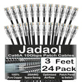 Jadaol UL Listed Patch Cables Cat 6a / Cat 6 3 ft 24-Pack, 10Gbps 550MHz Slim by Jadaol