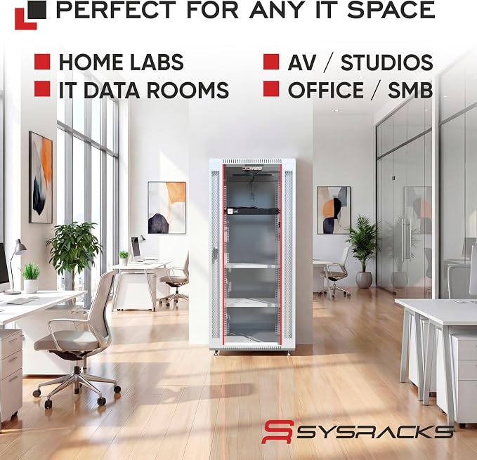 18U Wall Mount Server Rack Cabinet – 19" Network Rack Enclosure, PDU & Shelf - Image 8