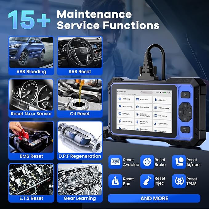 OBD2 Scanner, MUCAR 632 Elite AI-Assisted OBD2 Bidirectional Scan Tool, Oil/Throttle/SAS/TPMS/BMS/EPB Car Scanner Diagnostic Tool with 15+ Resets, CANFD Protocol, Autoauth for FCA SGW, Lifetime Update