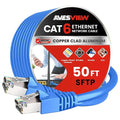 CAT 6 Shielded Ethernet Cable 50FT, Indoor High-Speed 10Gbps Snagless Shielded by AvesView