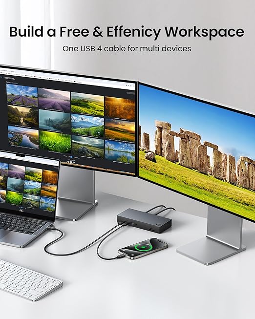 Silkland USB 4 for Thunderbolt 4 Cable 6.6FT/2M, 40Gbps Data Sync, 8K Display/4K@240Hz, 240W Charging, USB C Video Cable Compatible for Thunderbolt 3, MacBook, Monitor, Docking, iPhone 17/16,SSD
