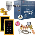 SteamSpa 10.5 kWSteam Generator QuickStart ACU-Steam Bath Generator Package with Built-in Auto Drain and Install Kit in Gold, Steam Generator Kit with Dual Control Panel Steamhead 240V (EXT1050GD-A
