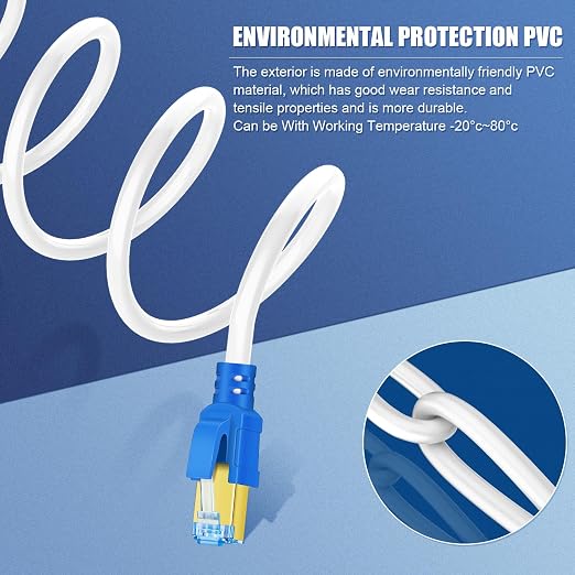 Cat 8 Ethernet Cable 50 ft, High Speed Shielded Internet Network LAN Cable - Image 6