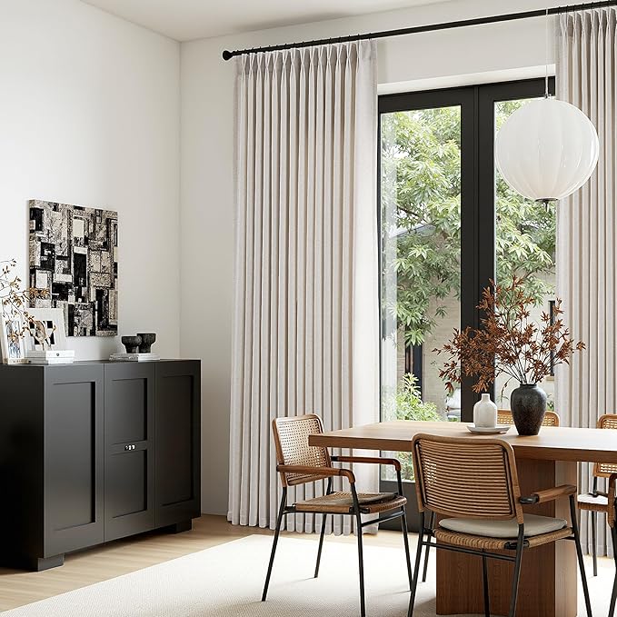 Memory Trained Pinch Pleated Curtains 132 Inches Long, Viral Linen Pinch Pleat - Image 3