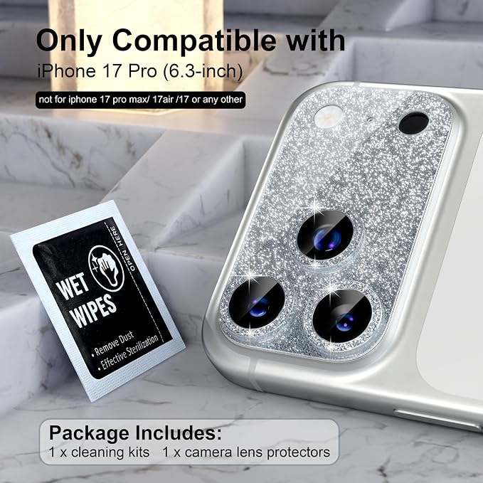 Choiche Compatible for iPhone 17 Pro Camera Lens Protector, Bling Camera Cover - Image 2